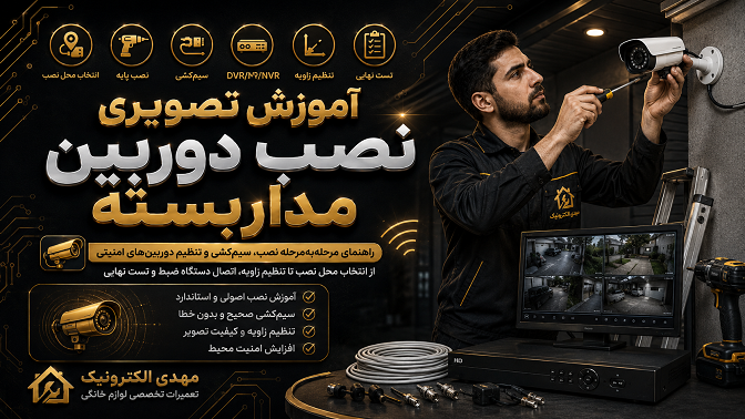 آموزش تصویری نصب دوربین مداربسته